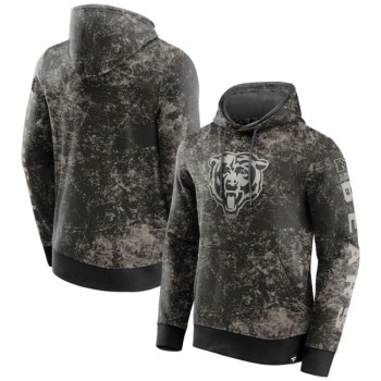 Men's Chicago Bears Black/Gray Blackout Tonal Pullover Hoodie Men's Chicago Bears Black/Gray Blackout Tonal Pullover Hoodie