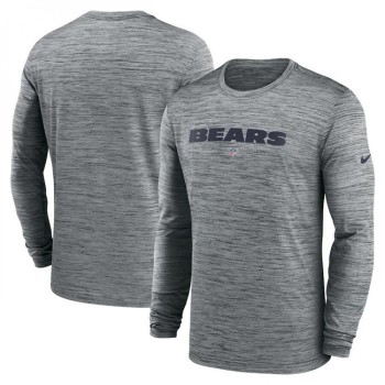 Men's Chicago Bears Heather Gray Sideline Team Velocity Performance Long Sleeve T-Shirt Men's Chicago Bears Heather Gray Sideline Team Velocity Performance Long Sleeve T-Shirt