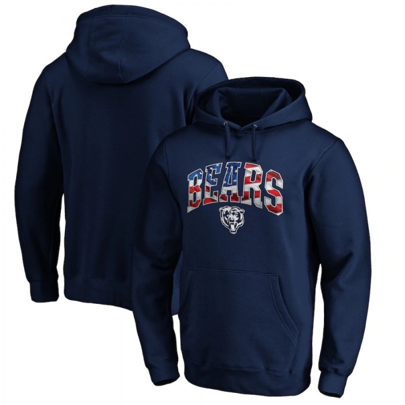 Men's Chicago Bears Navy Banner Wave Pullover Hoodie Men's Chicago Bears Navy Banner Wave Pullover Hoodie
