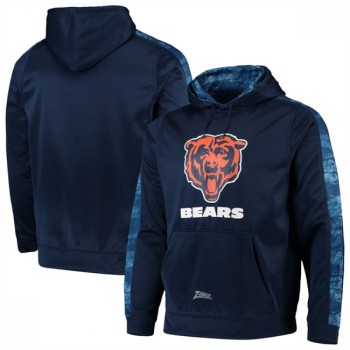 Men's Chicago Bears Zubaz Navy Tonal Oxide Pullover Hoodie Men's Chicago Bears Zubaz Navy Tonal Oxide Pullover Hoodie