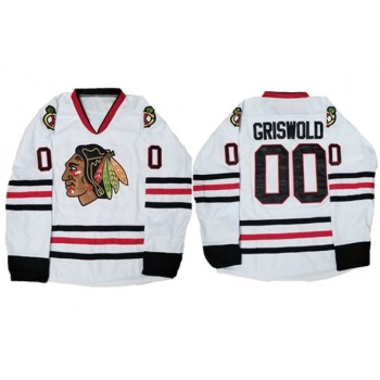 Men's Chicago Blackhawks #00 Clark Griswold White Stitched Jersey Men's Chicago Blackhawks #00 Clark Griswold White Stitched Jersey