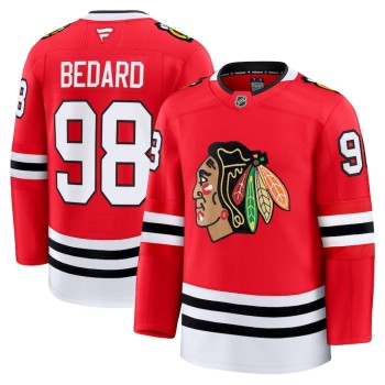 Men's Chicago Blackhawks #98 Connor Bedard Red Stitched Hockey Jersey Men's Chicago Blackhawks #98 Connor Bedard Red Stitched Hockey Jersey