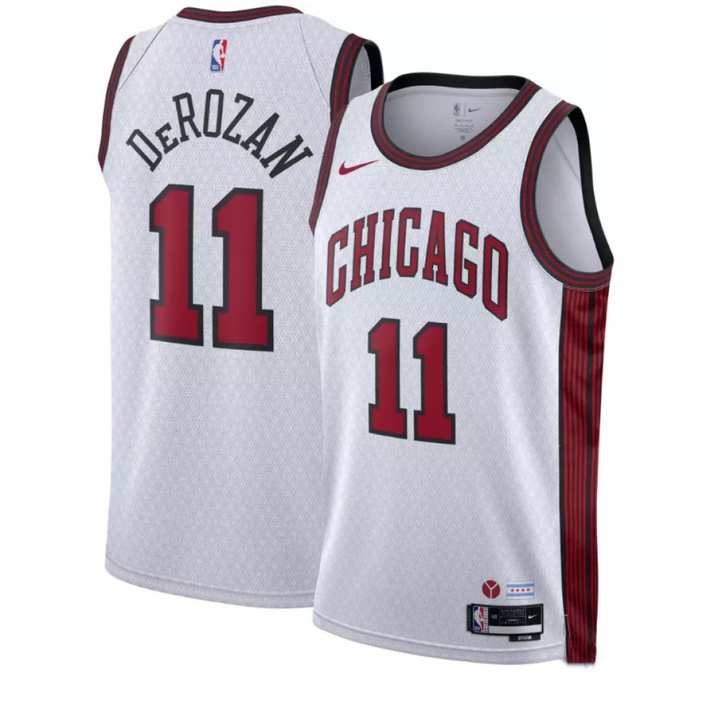 Men's Chicago Bulls #11 DeMar DeRozan White 2022/23 City Edition Stitched Basketball Jersey