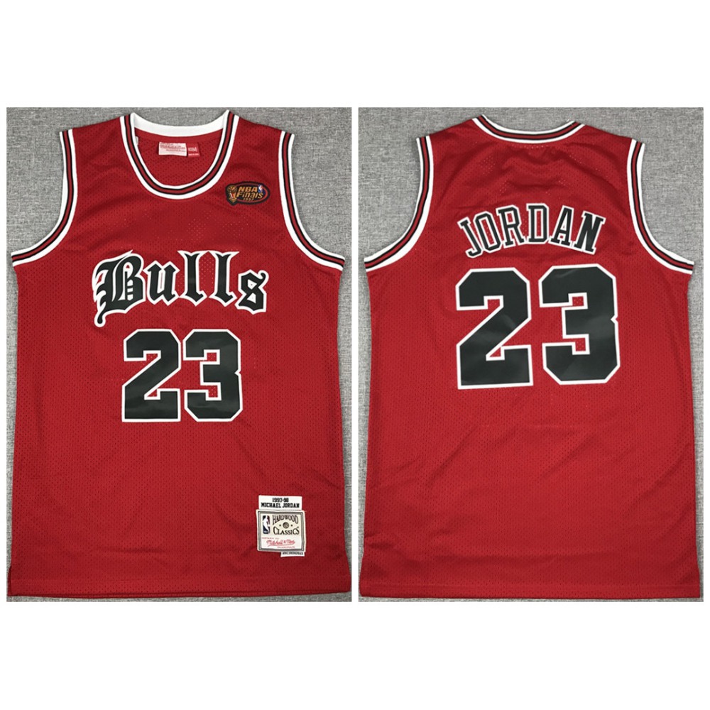 Men's Chicago Bulls #23 Michael Jordan 1997-98 Red Throwback Stitched Jersey