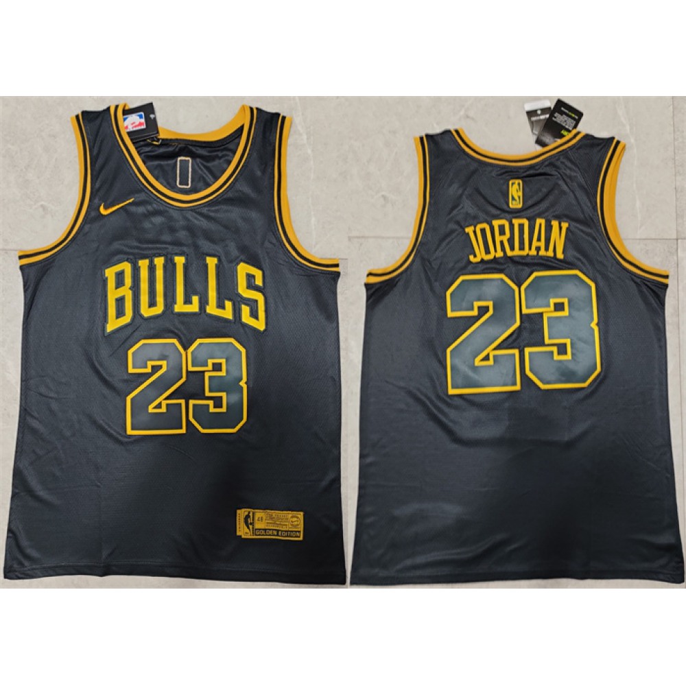 Men's Chicago Bulls #23 Michael Jordan Black Stitched NBA Jersey