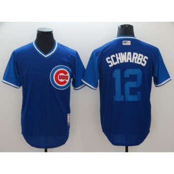 Men's Chicago Cubs #12 Kyle Schwarber Royal  Men's Chicago Cubs #12 Kyle Schwarber Royal