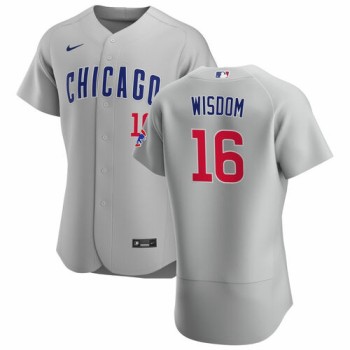 Men's Chicago Cubs #16 Patrick Wisdom Grey Flex Base Stitched Jersey Men's Chicago Cubs #16 Patrick Wisdom Grey Flex Base Stitched Jersey