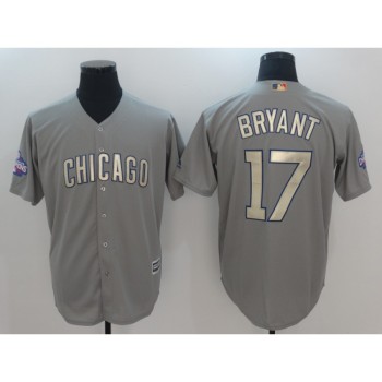 Men's Chicago Cubs #17 Kris Bryant World Series Champions Grey Program Cool Base Stitched MLB Jersey Men's Chicago Cubs #17 Kris Bryant World Series Champions Grey Program Cool Base Stitched MLB Jersey