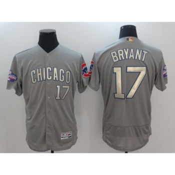Men's Chicago Cubs #17 Kris Bryant World Series Champions Grey Program Flexbase Stitched MLB Jersey Men's Chicago Cubs #17 Kris Bryant World Series Champions Grey Program Flexbase Stitched MLB Jersey