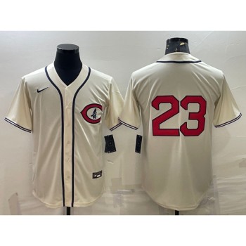 Men's Chicago Cubs #23 Ryne Sandberg 2022 Cream Field of Dreams Cool Base Stitched Baseball Jersey Men's Chicago Cubs #23 Ryne Sandberg 2022 Cream Field of Dreams Cool Base Stitched Baseball Jersey