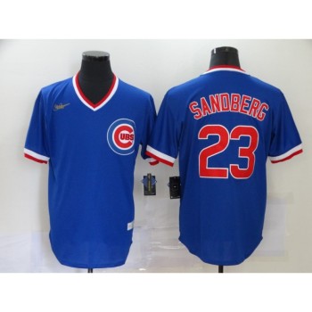 Men's Chicago Cubs #23 Ryne Sandberg Blue Throwback Cool Base Stitched Jersey Men's Chicago Cubs #23 Ryne Sandberg Blue Throwback Cool Base Stitched Jersey