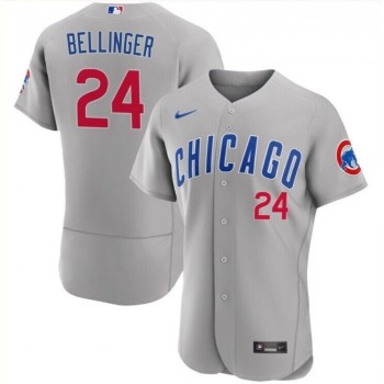 Men's Chicago Cubs #24 Cody Bellinger Grey Flex Base Stitched Baseball Jersey Men's Chicago Cubs #24 Cody Bellinger Grey Flex Base Stitched Baseball Jersey