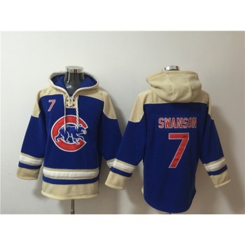 Men's Chicago Cubs #7 Dansby Swanson Ageless Must-Have Lace-Up Pullover Hoodie Men's Chicago Cubs #7 Dansby Swanson Ageless Must-Have Lace-Up Pullover Hoodie