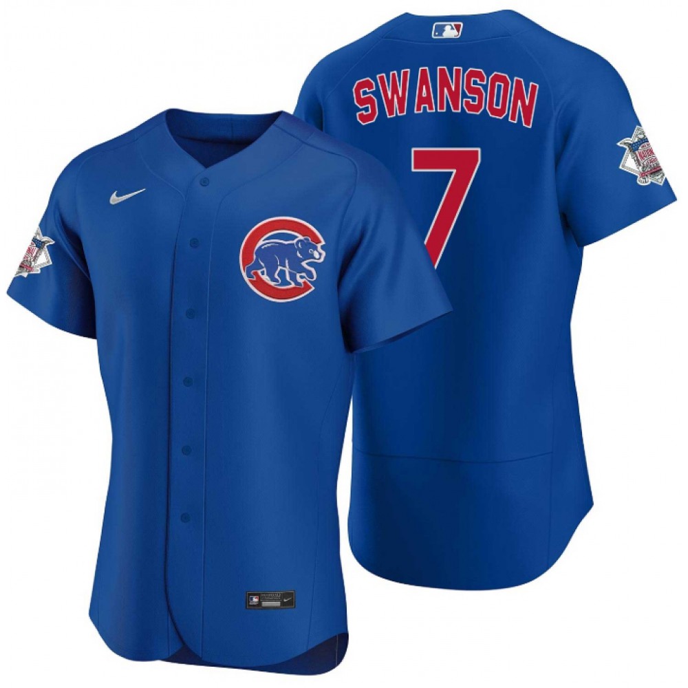 Youth Chicago Cubs #7 Dansby Swanson Royal Flex Base Stitched Baseball Jersey