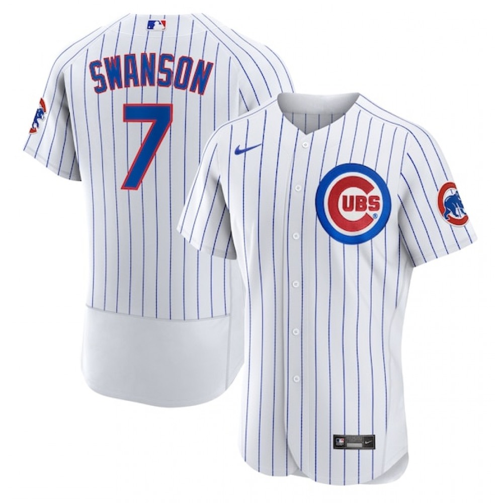 Youth Chicago Cubs #7 Dansby Swanson White Stitched Baseball Jersey
