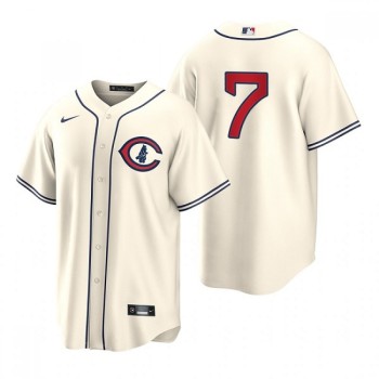 Men's Chicago Cubs #7 Yan Gomes 2022 Cream Field of Dreams Cool Base Stitched Baseball Jersey Men's Chicago Cubs #7 Yan Gomes 2022 Cream Field of Dreams Cool Base Stitched Baseball Jersey