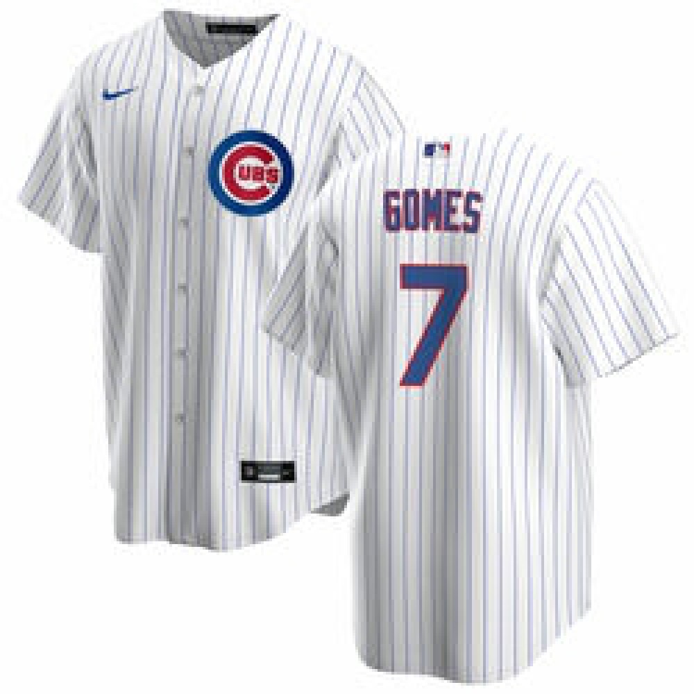 Youth Chicago Cubs #7 Yan Gomes White Cool Base Stitched Baseball Jersey