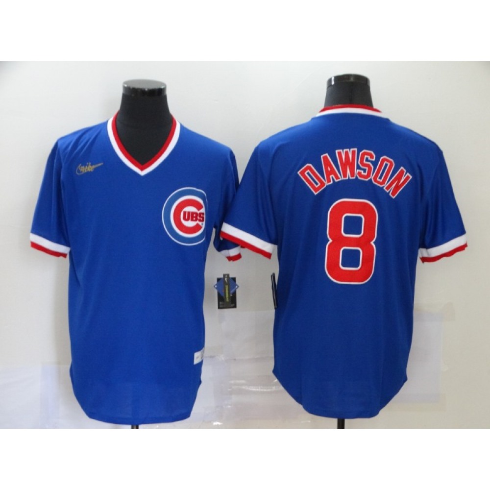 Youth Chicago Cubs #8 Andre Dawson Blue Throwback Cool Base Stitched Jersey