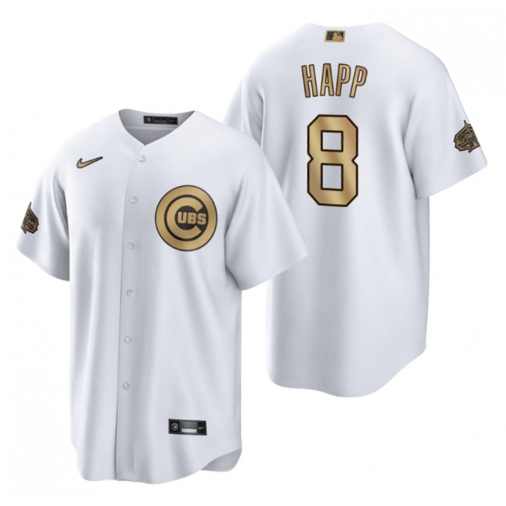 Youth Chicago Cubs #8 ian Happ 2022 All-Star White Cool Base Stitched Baseball Jersey