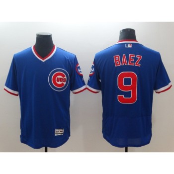 Men's Chicago Cubs #9 Javier Baez Royal Throwback Flexbase Stitched MLB Jersey Men's Chicago Cubs #9 Javier Baez Royal Throwback Flexbase Stitched MLB Jersey