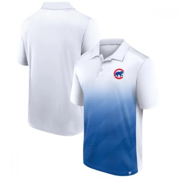 Men's Chicago Cubs White/Royal iconic Parameter Sublimated Polo Men's Chicago Cubs White/Royal iconic Parameter Sublimated Polo