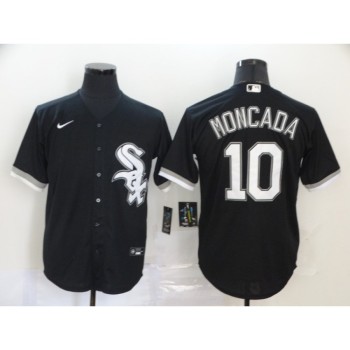 Men's Chicago White Sox #10 Yoan Moncada Black Cool Base Stitched MLB Jersey Men's Chicago White Sox #10 Yoan Moncada Black Cool Base Stitched MLB Jersey