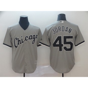 Men's Chicago White Sox #45 Michael Jordan Gray Cool Base Stitched MLB Jersey Men's Chicago White Sox #45 Michael Jordan Gray Cool Base Stitched MLB Jersey