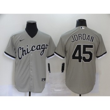 Men's Chicago White Sox #45 Michael Jordan Grey Cool Base Stitched MLB Jersey Men's Chicago White Sox #45 Michael Jordan Grey Cool Base Stitched MLB Jersey