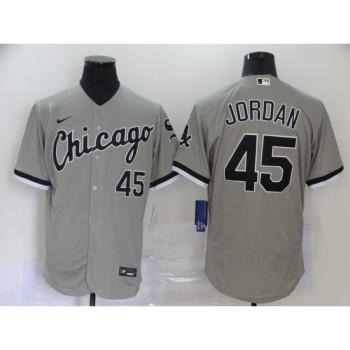 Men's Chicago White Sox #45 Michael Jordan Grey Flex Base Stitched Jersey Men's Chicago White Sox #45 Michael Jordan Grey Flex Base Stitched Jersey