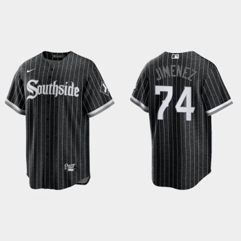 Men's Chicago White Sox #74 Eloy Jimenez Black 2021 City Connect Cool Base Stitched Jersey Men's Chicago White Sox #74 Eloy Jimenez Black 2021 City Connect Cool Base Stitched Jersey