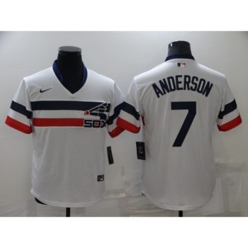 Men's Chicago White Sox #7 Tim Anderson White Cool Base Stitched Jersey Men's Chicago White Sox #7 Tim Anderson White Cool Base Stitched Jersey