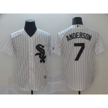 Men's Chicago White Sox #7 Tim Anderson White Cool Base Stitched MLB Jersey Men's Chicago White Sox #7 Tim Anderson White Cool Base Stitched MLB Jersey