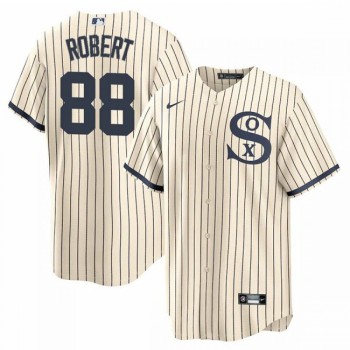 Men's Chicago White Sox #88 Luis Robert 2021 Cream/Navy Name&Number Field of Dreams Cool Base Stitched Jersey Men's Chicago White Sox #88 Luis Robert 2021 Cream/Navy Name&Number Field of Dreams Cool Base Stitched Jersey