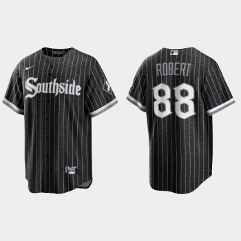 Men's Chicago White Sox #88 Luis Robert Black 2021 City Connect Cool Base Stitched Jersey Men's Chicago White Sox #88 Luis Robert Black 2021 City Connect Cool Base Stitched Jersey
