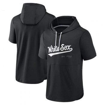 Men's Chicago White Sox Black Sideline Training Hooded Performance T-Shirt Men's Chicago White Sox Black Sideline Training Hooded Performance T-Shirt