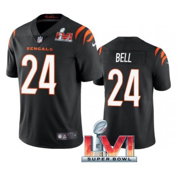 Men's Cincinnati Bengals #24 Vonn Bell 2022 Black Super Bowl LVI Vapor Limited Stitched Jersey Men's Cincinnati Bengals #24 Vonn Bell 2022 Black Super Bowl LVI Vapor Limited Stitched Jersey