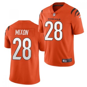 Men's Cincinnati Bengals #28 Joe Mixon 2021 New Orange Vapor Untouchable Limited Stitched Jersey Men's Cincinnati Bengals #28 Joe Mixon 2021 New Orange Vapor Untouchable Limited Stitched Jersey