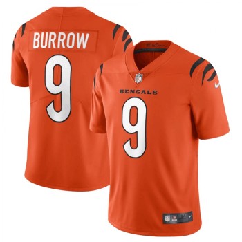Men's Cincinnati Bengals #9 Joe Burrow 2021 New Orange Vapor Untouchable Limited Stitched Jersey Men's Cincinnati Bengals #9 Joe Burrow 2021 New Orange Vapor Untouchable Limited Stitched Jersey