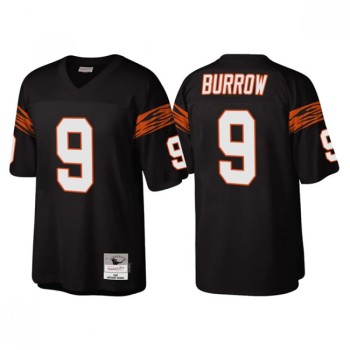 Men's Cincinnati Bengals #9 Joe Burrow Black Throwback Legacy Stitched Jersey Men's Cincinnati Bengals #9 Joe Burrow Black Throwback Legacy Stitched Jersey