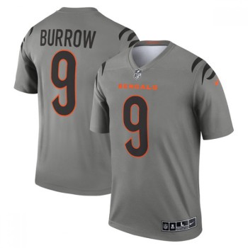 Men's Cincinnati Bengals #9 Joe Burrow Gray Stitched Football Jersey Men's Cincinnati Bengals #9 Joe Burrow Gray Stitched Football Jersey