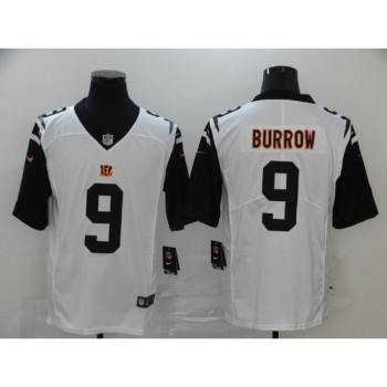 Men's Cincinnati Bengals #9 Joe Burrow White Limited Stitched NFL Jersey Men's Cincinnati Bengals #9 Joe Burrow White Limited Stitched NFL Jersey