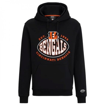 Men's Cincinnati Bengals Black BOSS X Touchback Pullover Hoodie Men's Cincinnati Bengals Black BOSS X Touchback Pullover Hoodie