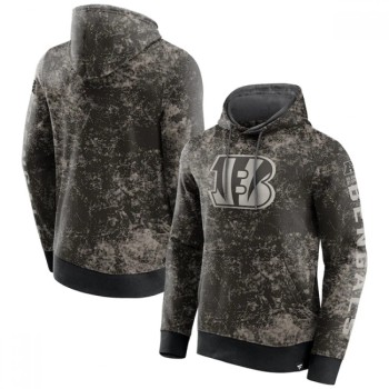 Men's Cincinnati Bengals Black/Gray Blackout Tonal Pullover Hoodie Men's Cincinnati Bengals Black/Gray Blackout Tonal Pullover Hoodie