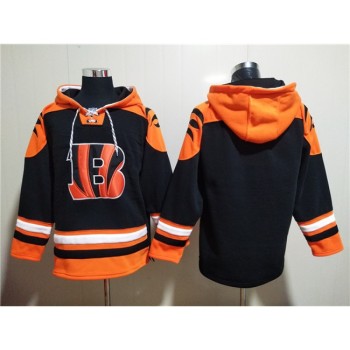 Men's Cincinnati Bengals Blank Orange/Black Ageless Must-Have Lace-Up Pullover Hoodie Men's Cincinnati Bengals Blank Orange/Black Ageless Must-Have Lace-Up Pullover Hoodie