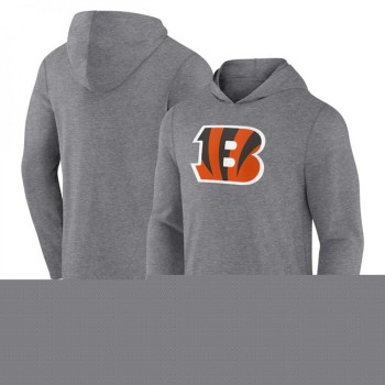 Men's Cincinnati Bengals Heather Gray Primary Logo Long Sleeve Hoodie T-Shirt Men's Cincinnati Bengals Heather Gray Primary Logo Long Sleeve Hoodie T-Shirt