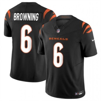 Men's Cincinnati Bengals #6 Jake Browning Black 2023 F.U.S.E. Vapor Untouchable Limited Stitched Jersey Men's Cincinnati Bengals #6 Jake Browning Black 2023 F.U.S.E. Vapor Untouchable Limited Stitched Jersey