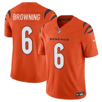 Men's Cincinnati Bengals #6 Jake Browning Orange 2023 F.U.S.E. Vapor Untouchable Limited Stitched Jersey Men's Cincinnati Bengals #6 Jake Browning Orange 2023 F.U.S.E. Vapor Untouchable Limited Stitched Jersey