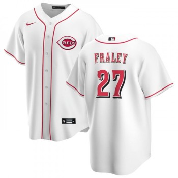 Men's Cincinnati Reds #27 Jake Fraley White Cool Base Stitched Baseball Jersey Men's Cincinnati Reds #27 Jake Fraley White Cool Base Stitched Baseball Jersey