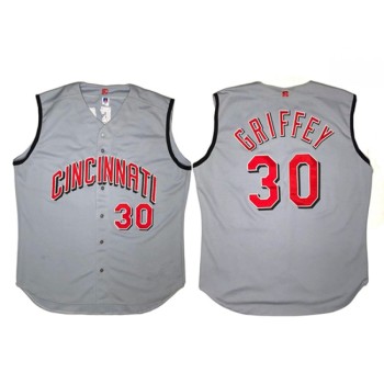 Men's Cincinnati Reds #30 Ken Griffey Jr. Gray Stitched Baseball Jersey Men's Cincinnati Reds #30 Ken Griffey Jr. Gray Stitched Baseball Jersey