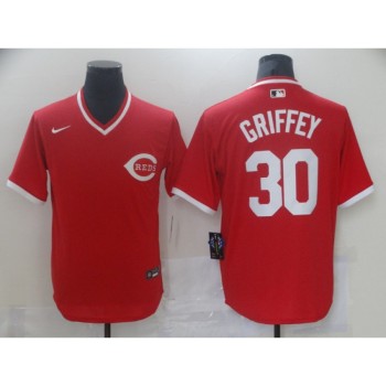 Men's Cincinnati Reds #30 Ken Griffey Red Cool white Stitched Jersey Men's Cincinnati Reds #30 Ken Griffey Red Cool white Stitched Jersey